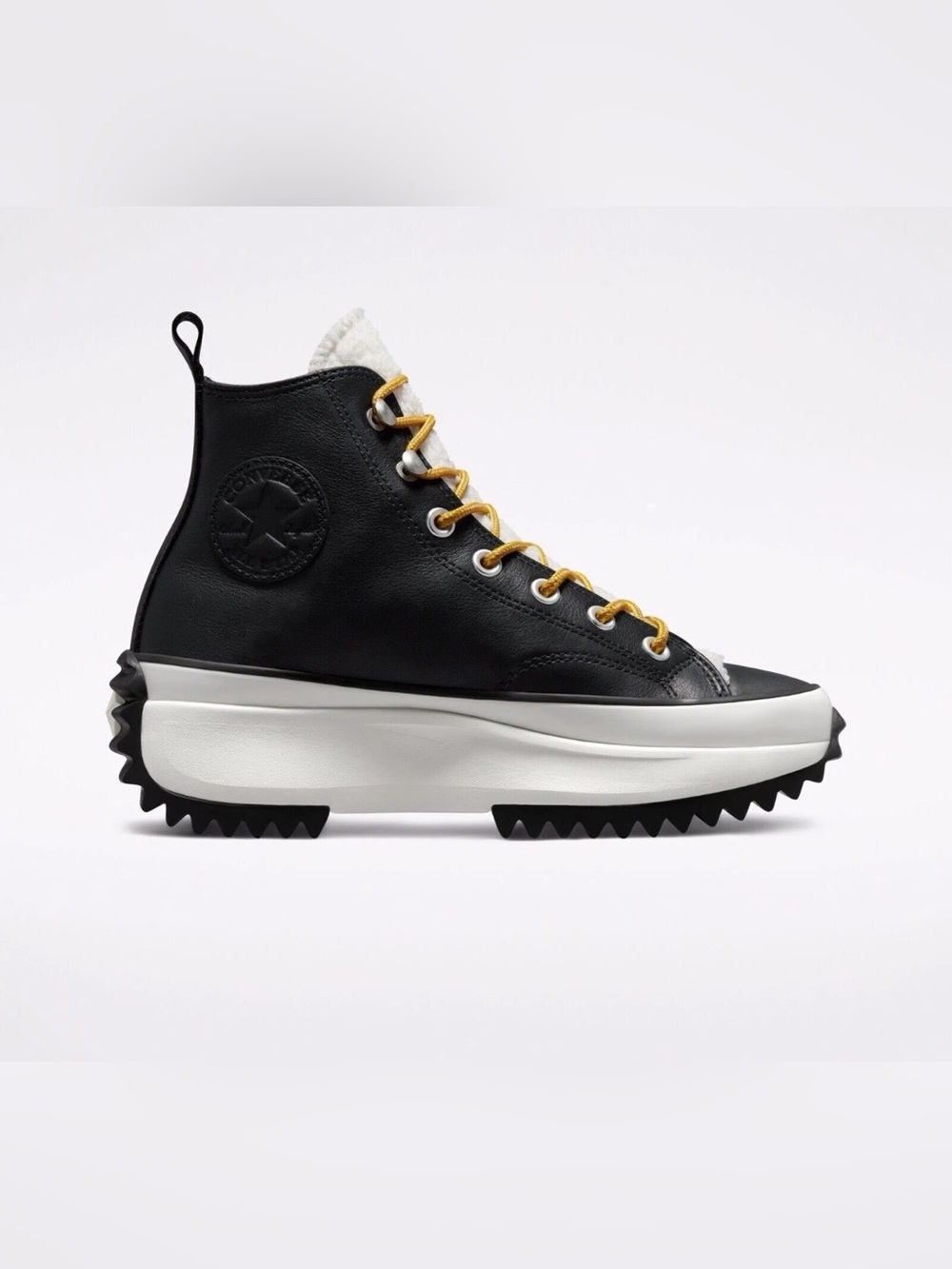 Converse Run Star Hike Leather Sherpa Platform High Top Sneakers Women 8.5 Doen